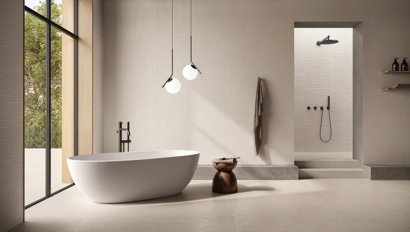 Douglas & Jones Serene cementlook in de badkamer