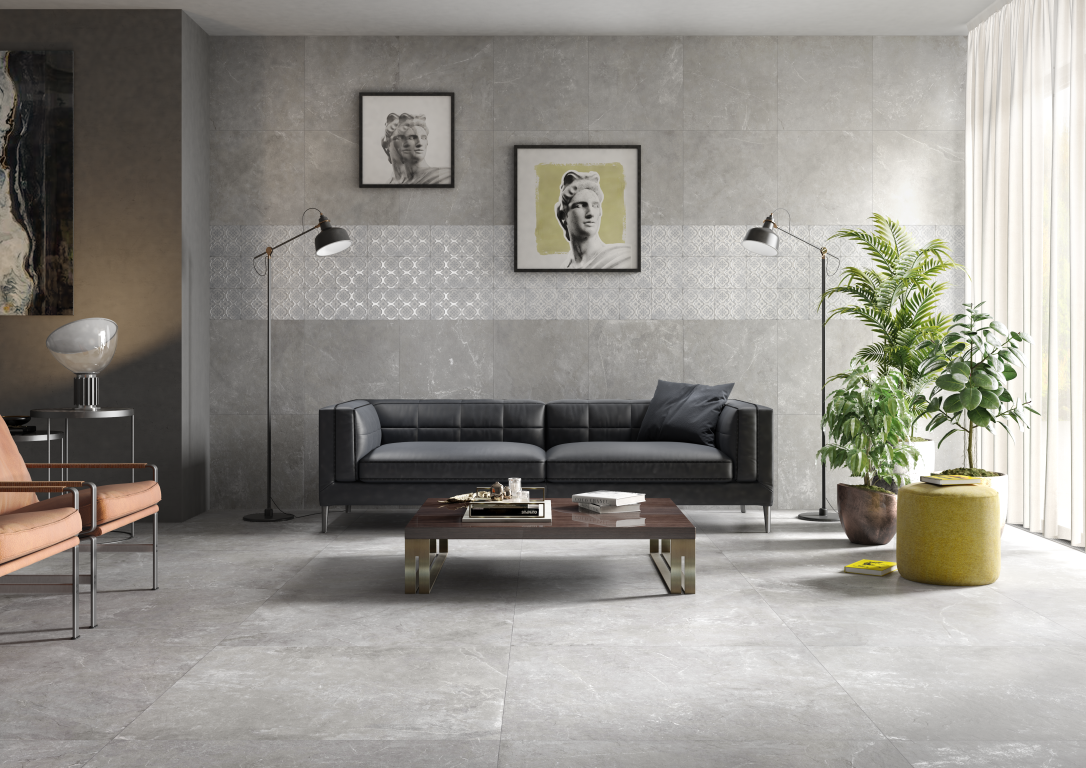 Beste Koop Harmony Grey natuursteenlook in de woonkamer